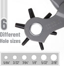 UNCO- Leather Hole Punch Tool, 5/64", 3/32", 7/64", 1/8", 5/32", 3/16" | Black — 2