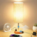 Table Lamp for Bedroom, High-Sensitivity Touch, AC Outlet, USB A+C — 1