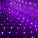 LJLNION Christmas Net Lights, 360 LED 12ft x 5ft Connectable Christmas Mesh Fairy String Lights,8 Modes Low Voltage Safe Adaptor for Xmas Trees, Bushes, Wedding, Outdoor Garden Decorations, Purple — 8