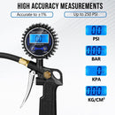 DigitPro Digital Tire Pressure Gauge with Inflator 3-250 PSI