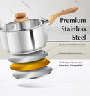 KOCH SYSTEME CS Stainless Steel Saucepan Set, 6 Piece Stainless Steel Pot 1QT & 2QT & 3QT with Heat-resistant… — 2