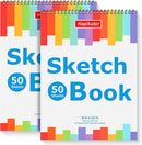 9" x 12" Sketch Book, 2-Pack 50 Sheets Spiral Bound Art Sketchbook Notebook | 9" x 12"(Pack of 2) — 1