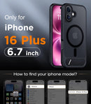 Temdan Magnetic Compatible with iPhone 16 Plus Case, [Built-in Invisible Kickstand][Compatible with MagSafe] [Military Grade Shockproof] Slim Translucent Matte Phone Case for iPhone 16 Plus 6.7" — 2