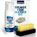 Shoe Cleaner kit, Sneaker Foam Cleaner Kit with Shoe Brush, Water-Free Foam Sneaker Cleaner, Suede Shoe Cleaner for Suede, Leather, Knit, White, Fabric, Nylon Mesh, PU — 1