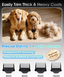 M&M STAR Dog Grooming Kit, Low Noise Dog Clippers, 2-Speed IPX7 Waterproof,…