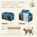 Top-Expandable Pet Carrier with Treat Pet Window,17x11x9.5 Airline Approved