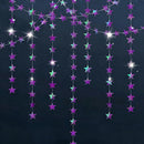 78 Feet Star Garland Decorations - 6PCS Double Side Purple Hanging Stars Decorations for Ceiling, Paper Star Garland Streamers Banner for Birthday Wedding Engagement Homecoming Classroom Christmas — 1