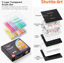 Shuttle Art Automatic Ink Control Acrylic Paint Markers, 24 Pastel Colors Brush Tip Acrylic Paint Pens for Rock Painting, Ceramic, Wood, Canvas, Glass, Stone, Fabric, Card Making, DIY Football Crafts | 1 Count (Pack of 24) — 3