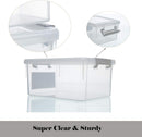 Citylife 10Packs 1.3Qt Small Storage Bins with Lids,Stackable Clear — 7