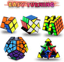 Speed Cube Set - 2x2, 4x4, Pyraminx, Pyramid, Megaminx, Fenghuolun Puzzle Cubes - Pack of 5 — 2