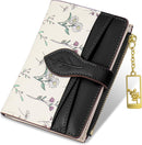 Wallets for Women- RFID Blocking- Soft PU Leather Bifold Coin Zipper Pocket Purse-Small flower wallet Credit Card Holder with ID Window (Green)