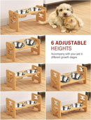 Vantic Elevated Dog Bowls, Raised Dog Bowl Stand Adjustable Small, Natural