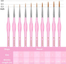 Miniature Paint Brushes,10Pcs Round Pointed Tip Paintbrushes, Micro Detail Paint Brush Set, Triangular Grip Handles Art Brushes Perfect for Acrylic, Watercolor, Oil, Craft (Blush) — 3