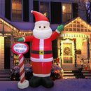 MorTime 8 FT Christmas Inflatable Santa Claus with Guidepost, Blow up Lighted Giant Wave Santa Claus North Pole with LED Lights Yard Decoration Party Display for Xmas Outdoor Decorations — 6