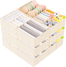 Criusia 15 Pack Drawer Organizer for Clothes, Foldable Dresser Dividers with 3 Sizes, Fabric Storage Bins – Beige — 1