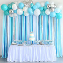 6 Light Blue Streamers, 492ft Pack of Crepe Paper Party Decorations | 6 Pack - Blue & Silver — 2