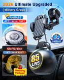 VANMASS Car Phone Holder 2026 Ultimate Military-Grade Strongest Suction & Clip Windshield Dashboard【Newest Best Strongest】 Cell Phone Automotive Dash Gauge Accents for iPhone 18 Pro Max 17 16 15 14 | Black photo 4