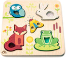 Tender Leaf Toys - Touchy Feely Animals - 5 Piece Wooden Shape Recognition and Dexterity Puzzle - Encourages Language Development - Kids 18 Months + — 1