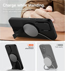 SURITCH for Samsung Galaxy S25 FE Phone Case, Magnetic Protective Cover with Camera Cover & Adjustable Metal Kickstand for Galaxy S25 FE (2025)-Black — 6