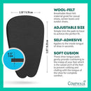 COMFWALK Felt Tongue Pads for Shoes - Soft Self-Adhesive Shoe Inserts - Black, 3 Pairs — 2