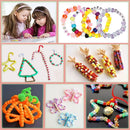 LIS HEGENSA 1300 Pcs DIY Childrens Crafts Beads Friendship Bracelet Kit, with Pony Beads Letter Beads and Bracelet… — 5