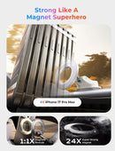 LISEN for MagSafe Car Mount [3800gf Strong Magnet&90+LBS Suction] 360° Adjustable Vacuum Magnetic Phone Holders for Your Car, for iPhone 18 Pro Max 17 16 15 14 13 12 Plus Air for Shower All Smartphone | Pearl White photo 3