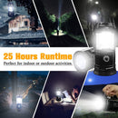 Collapsible Portable LED Camping Lantern XTAUTO Lightweight Waterproof Solar USB Rechargeable LED Flashlight Survival Kits for Indoor Outdoor Home Emergency Light Power Outages Hiking Hurricane 4-Pack | White — 4