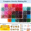 Glass Beads for Jewelry Making, 1300pcs + 8mm 48 Colors Round Crystal Glass Beads Bracelet Making Kit, Bead Starter… — 2