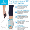 Vive Compression Ankle Ice Pack Wrap for Foot Pain Relief - Soft Cold Brace for Recovering Injuries - Support for Swelling, Sprains, & Fractures - Filled with Reusable Gel, Fits Small & Large Feet — 2