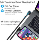 iPhone Charger 1ft 90 Degree MFi Certified Short Lightning Cable 2-Pack 3