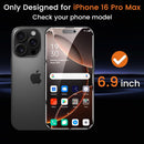 Lesakit 4+4 Pack Privacy Screen Protector for iPhone 16 Pro Max 6.9-Inch with 4 Pack Camera Lens Protector, Anti Spy Tempered Glass Film 9H Hardness Case Friendly photo 2