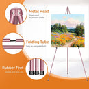 Easel Stand for Display, Aredy 63" Portable Painting Easel, Lightweight Metal Easels for Painting Canvas, Wedding Sign (2 Pack, Pink) | 2 pack (PINK) — 3