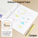 KOKUYO Spiral Notebook with 5x5 Graph Paper, 3 Pack Campus 10-1/2" x 8" Subject Notebooks, 80 Sheets, Light Pink Blue Off-White 3 Holes School Spiral Journal for Study Planner Drawing (WSG-SU-400G4×3) | Squared — 3