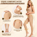 Medical Compression Stockings for Women 20-30mmHg Compression Leggings | Beige | Small — 3