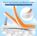 Steppers Insoles for Men Women, 4D Cloud Insoles, Comfortable Breathable Cushioning Boot Shoe Inserts with Arch Support, Foot Pain & Fatigue Relief (1Pair-Orange, Men 9-10/Women 11-12) — 5
