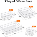 SMARTAKE 7 PCS Drawer Organizer, 4-Size Desk Drawer Organizer Trays — 2