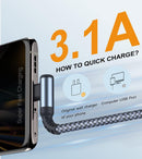 USB to USB C Cable Right Angle 2-Pack 6.6ft 3.1A Fast Charging Carplay Cord 4