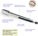 304 Stainless Steel Kitchen Cooking Tongs, 9" and 12" Set of 2 Sturdy Grilling Barbeque Brushed Locking Food Tongs… — 5