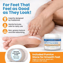 Revitaderm 4D 40% Urea Advanced Foot Cream for Cracked Heels & Dry Skin, Intensive Repair for Rough, Callused Feet, Fast Absorbing, Fragrance Free, Made in USA, 4 oz with Pumice & Brush, 1 Pack — 2