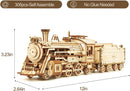 ROKR 3D Wooden Puzzle for Adults-Mechanical Train Model Kits-Brain Teaser Puzzles-Vehicle Building Kits-Unique Gift for Teens on Birthday/Christmas Day(1:80 Scale)(MC501-Prime Steam Express) — 5