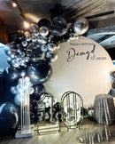 MEBAY Black Silver Balloons Garland Arch Kit, 146Pcs Latex Balloons Different Sizes 18 12 10 5 Inch for Party Decorations, Wedding Backdrop, Birthday, Graduation | 146-black-silver — 3