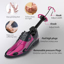 1 Pair Men Women Shoe Stretcher, Two-Way Adjustable Shoe Widener Expander to Stretch,Expands Length & Width of shoe | red — 2