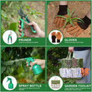 9-Piece Premium Gardening Tool Set for Women - Heavy Duty Stainless Steel Rust-Proof Tools with Fashion Storage Tote | Perfect Gardening Gifts for Mom, Mother's Day, Birthday & Outdoor (Green) — 4