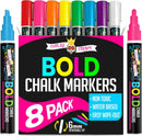CHALKY CROWN Liquid Chalk Markers - Bold Chalkboard Markers - 8 Pack, 6mm | Bold 6mm - 8 Pack — 1