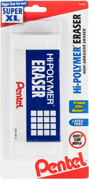 Pentel Hi-Polymer Block Eraser, Super XL White, 1-Pk (ZEH99BP) | 1 Pack — 1