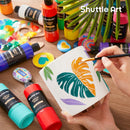 Shuttle Art 18 Colors Acrylic Paint Bottle Set (250ml/8.45oz), Rich Pigmented Bulk Painting Supplies for Artists, Beginners and Kids on Rocks Crafts Canvas Wood Ceramic | 8.45 Fl Oz (Pack of 18) — 6