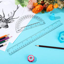 Zonon 2 Pcs 12 Inch Clear Ruler and 6 Inch Plastic Protractor Set, Clear — 6