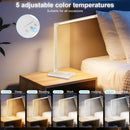 White crown LED Desk Lamp Dimmable Table Lamp Reading Lamp with USB Charging Port, 5 Lighting Modes, Sensitive… — 4