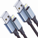 2 FT iPhone Charging Cable, 2 Pack [MFi Certified] USB to Lightning Cable 2ft for Car Fast Charging Braided Short iPhone Cord Compatible with Apple iPhone 14/13/12/11Pro/X/XR/8/7/6s/Plus/SE/iPad 1