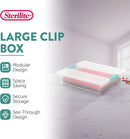 Sterilite Clip Box, Stackable Clear Plastic Bins- Large, 6-Pack — 2